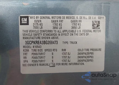2011 Chevrolet Silverado 1500 Ls from USA, damaged, VIN 3GCPKREA3BG268473